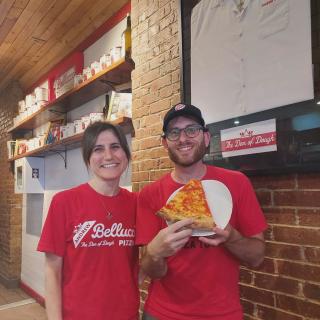 We love when @scottspizzatours comes by! The late Great Andrew Bellucci and Scott had a magical relationship and were so happy to be able to carry on his legacy and style and keep making Scott smile! We miss you Andrew but your pizza and your memory will last eternaly!