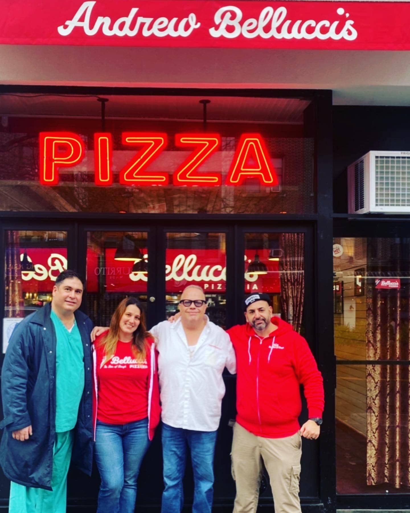 Creating pizza in Andrew Belluccis pizzeria